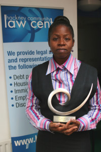 Diane with her award gimp